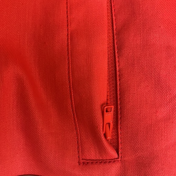 Helmut Lang Coral Linen Blend & Leather Bomber Jacket, size S - Picture 6 of 12